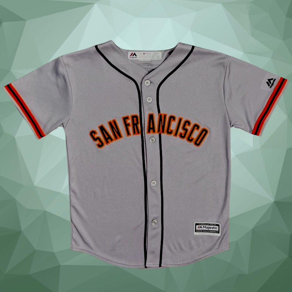 San Francisco Giants Jersey Blank Gray And Orange Majestic Youth Size M 5/6